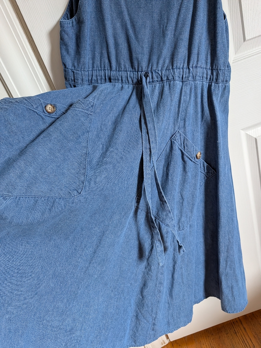 Vintage 90s Faith Mountain Company Denim Pinafore Dress - Made in USA - XS